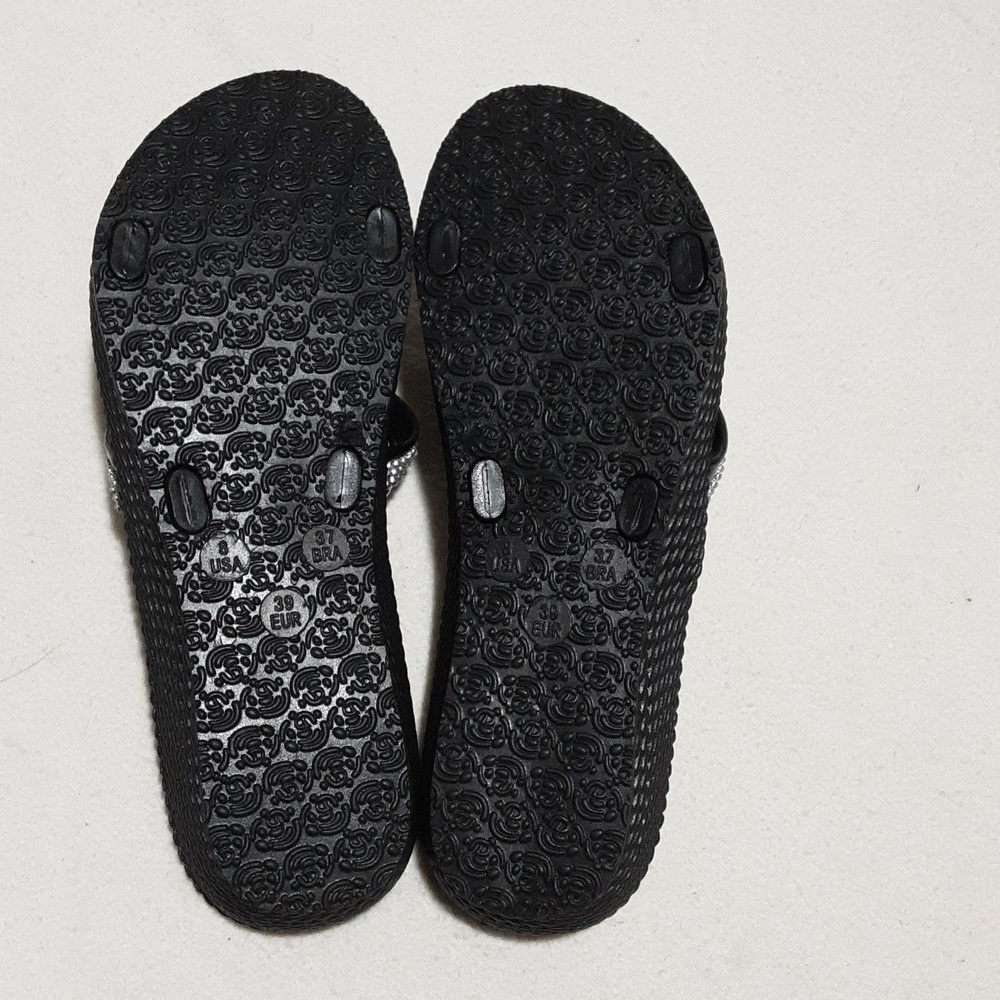 Ella Black Sandals with Silver Straps SIZE 8. - Picture 6 of 9